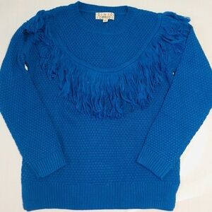 Pink Republic Big Girls Acrylic Pom Pom Blue Crew Neck Knit Pullover Sweater L